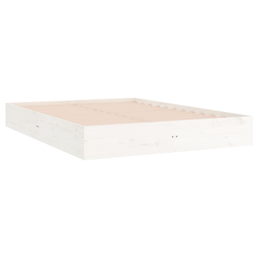 Estrutura de cama king 150x200 cm madeira maciça branco - A minha loja