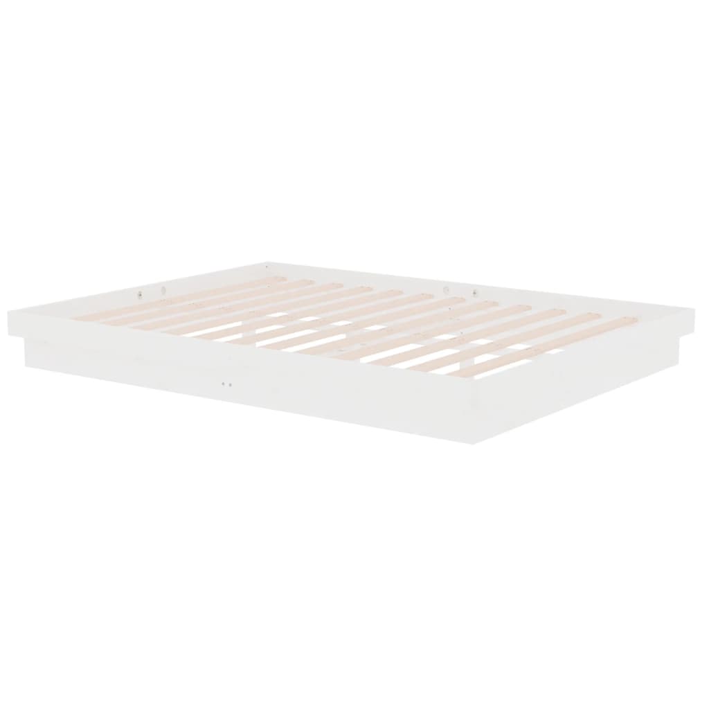Estrutura de cama king 150x200 cm madeira maciça branco - A minha loja