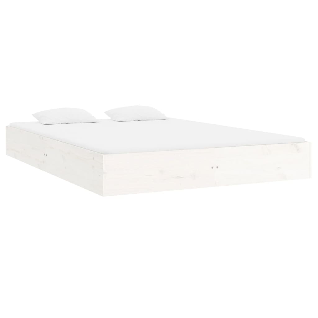 Estrutura de cama king 150x200 cm madeira maciça branco - A minha loja