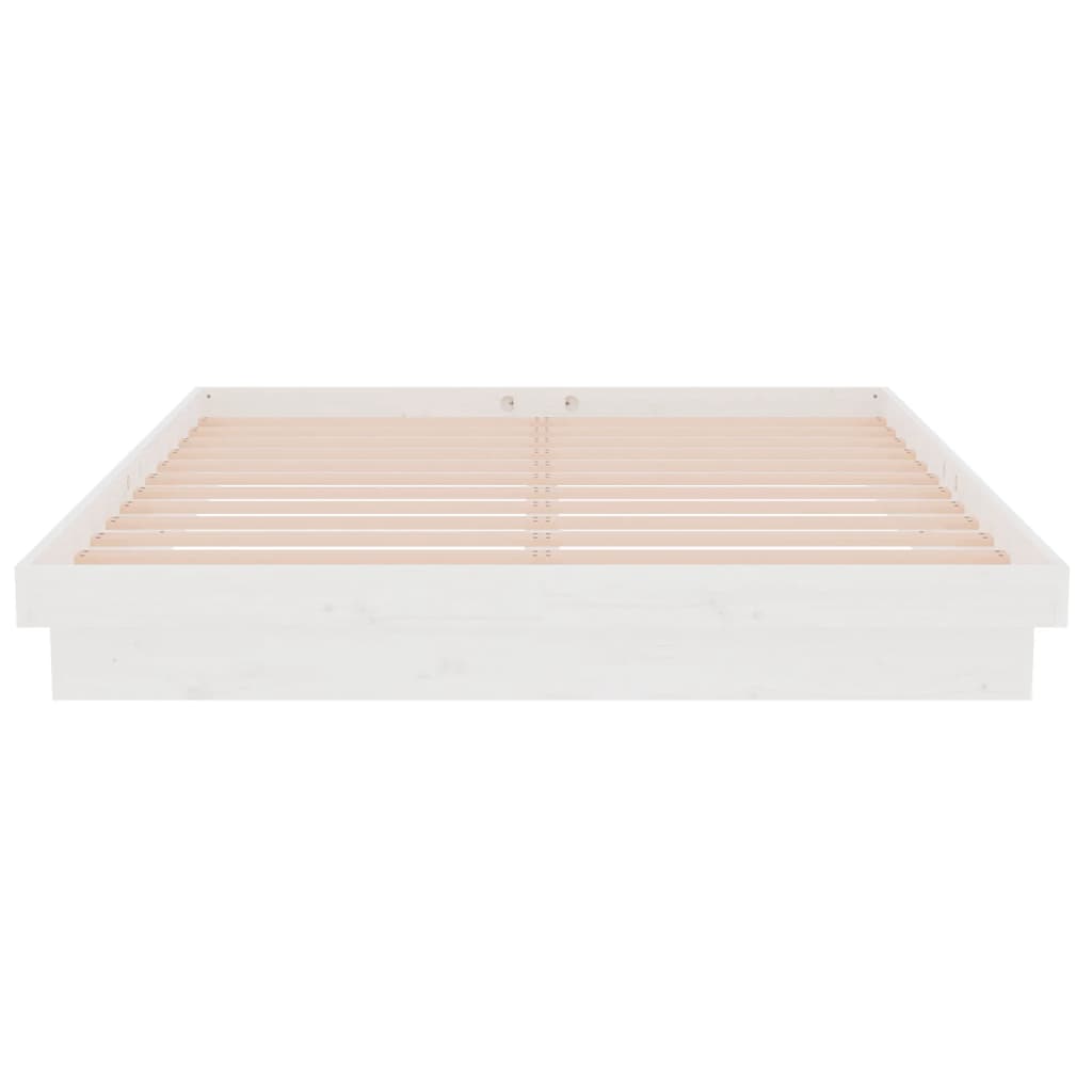 Estrutura de cama king 150x200 cm madeira maciça branco - A minha loja