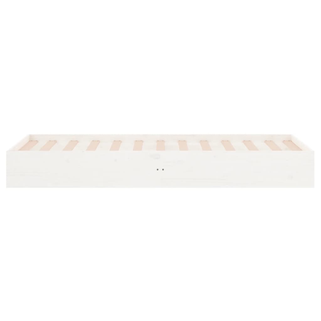 Estrutura de cama solteiro 90x190 cm madeira maciça branco - A minha loja