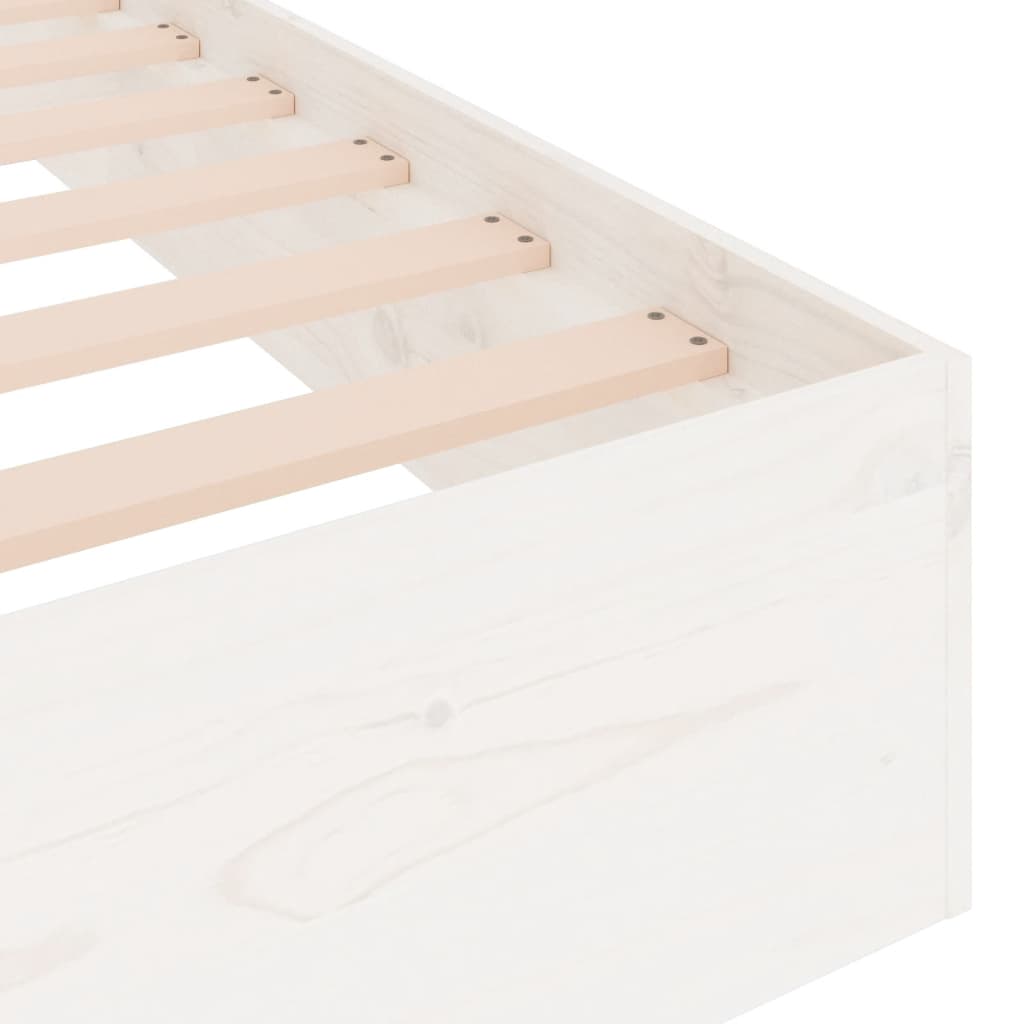 Estrutura de cama solteiro 90x190 cm madeira maciça branco - A minha loja
