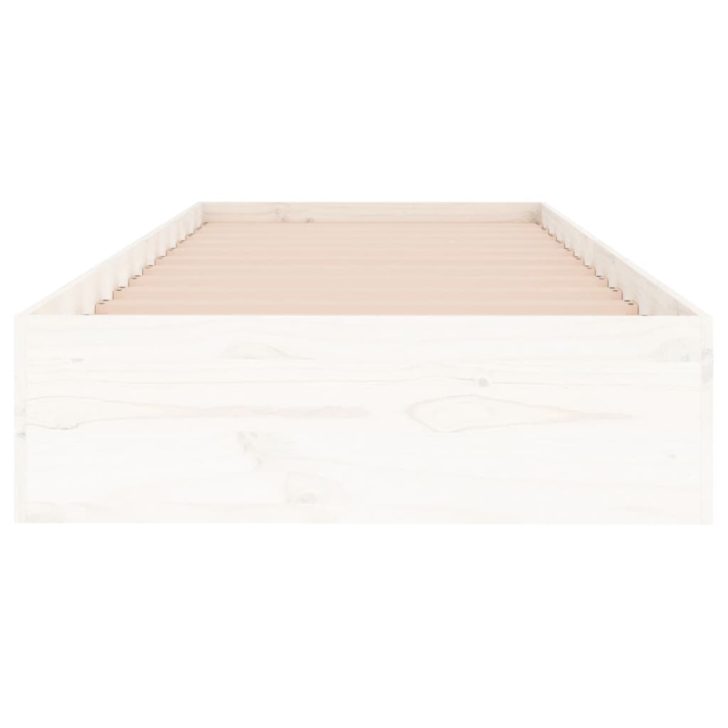 Estrutura de cama solteiro 90x190 cm madeira maciça branco - A minha loja