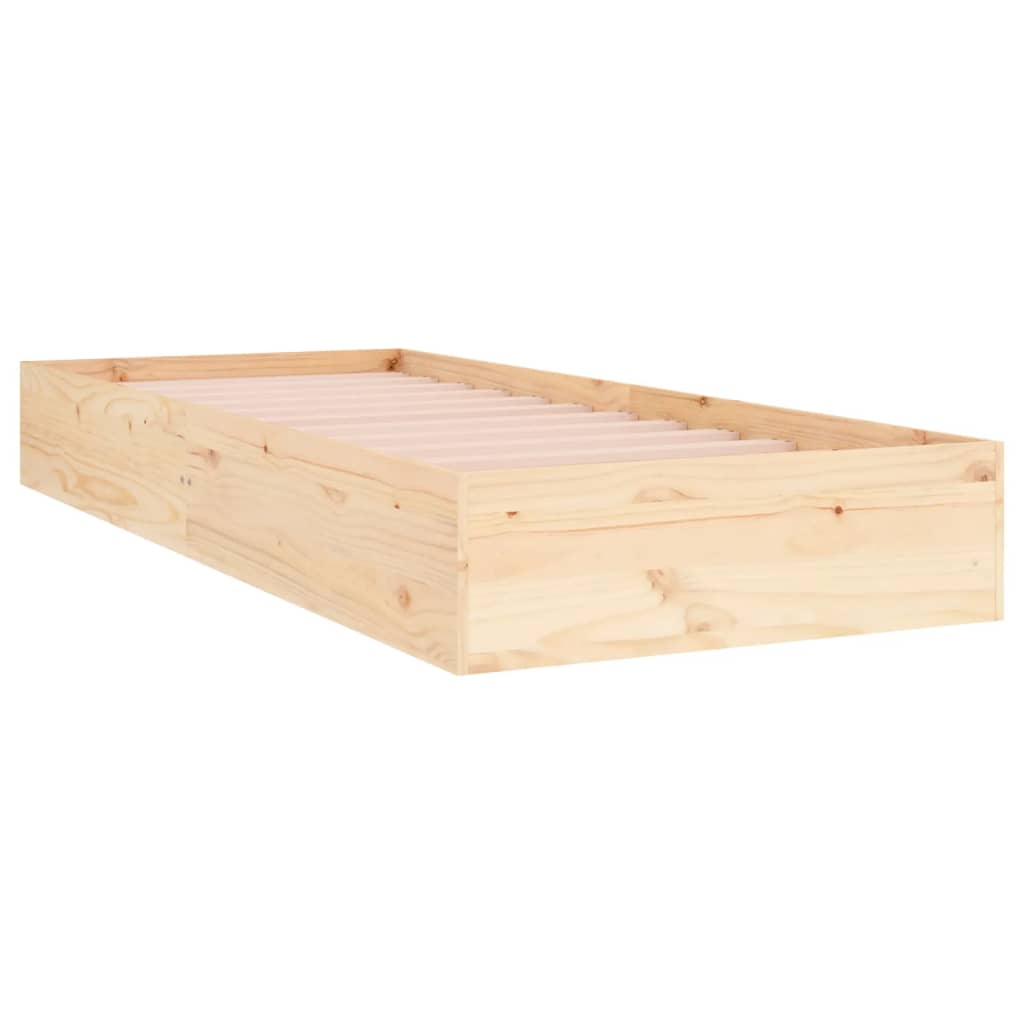 Estrutura de cama solteiro 90x190 cm madeira maciça - A minha loja