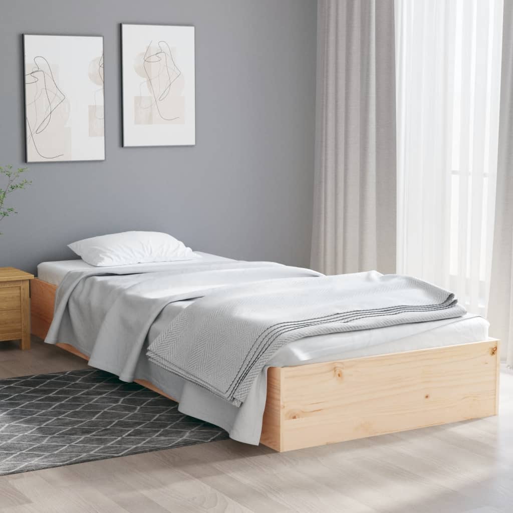 Estrutura de cama solteiro 90x190 cm madeira maciça - A minha loja