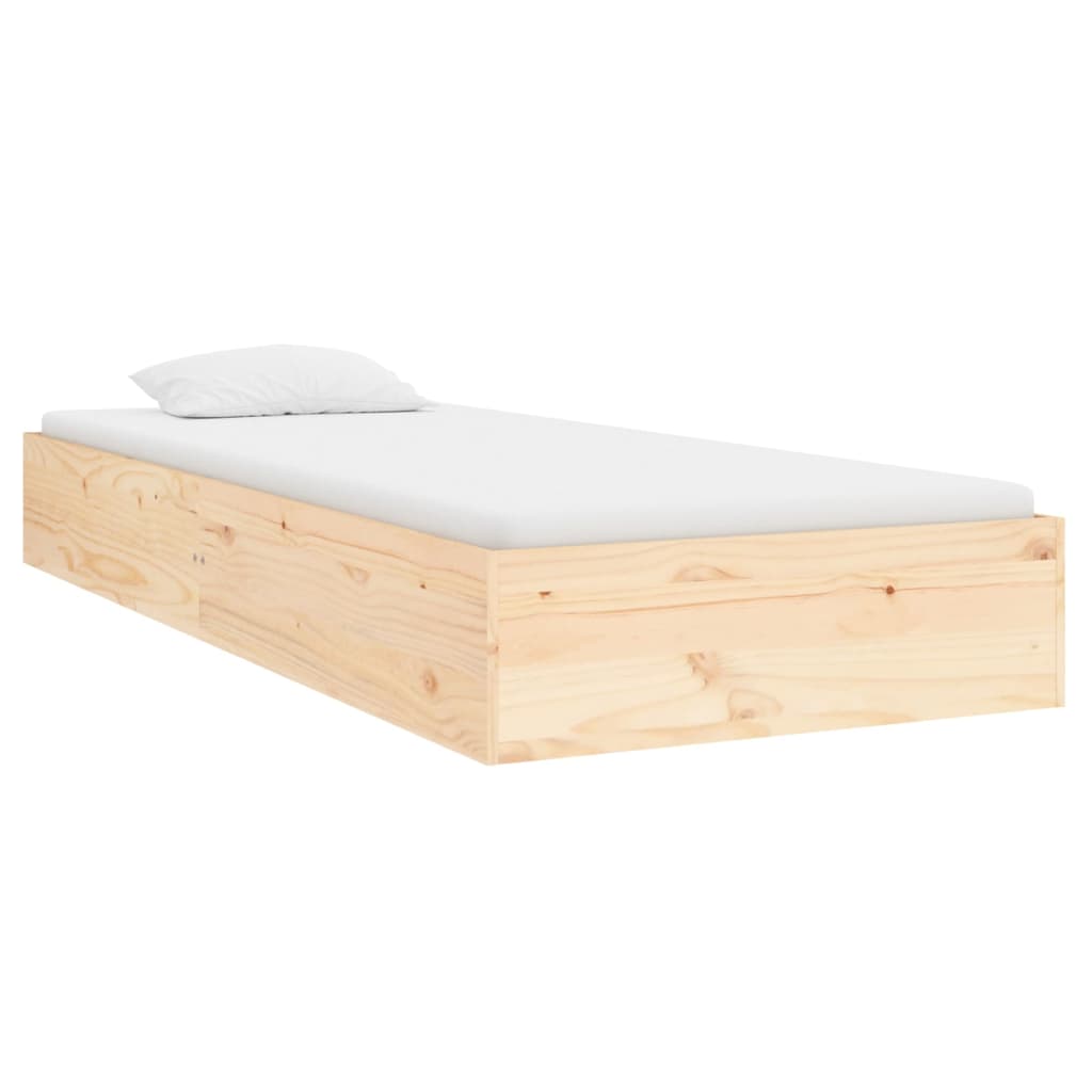 Estrutura de cama solteiro 90x190 cm madeira maciça - A minha loja