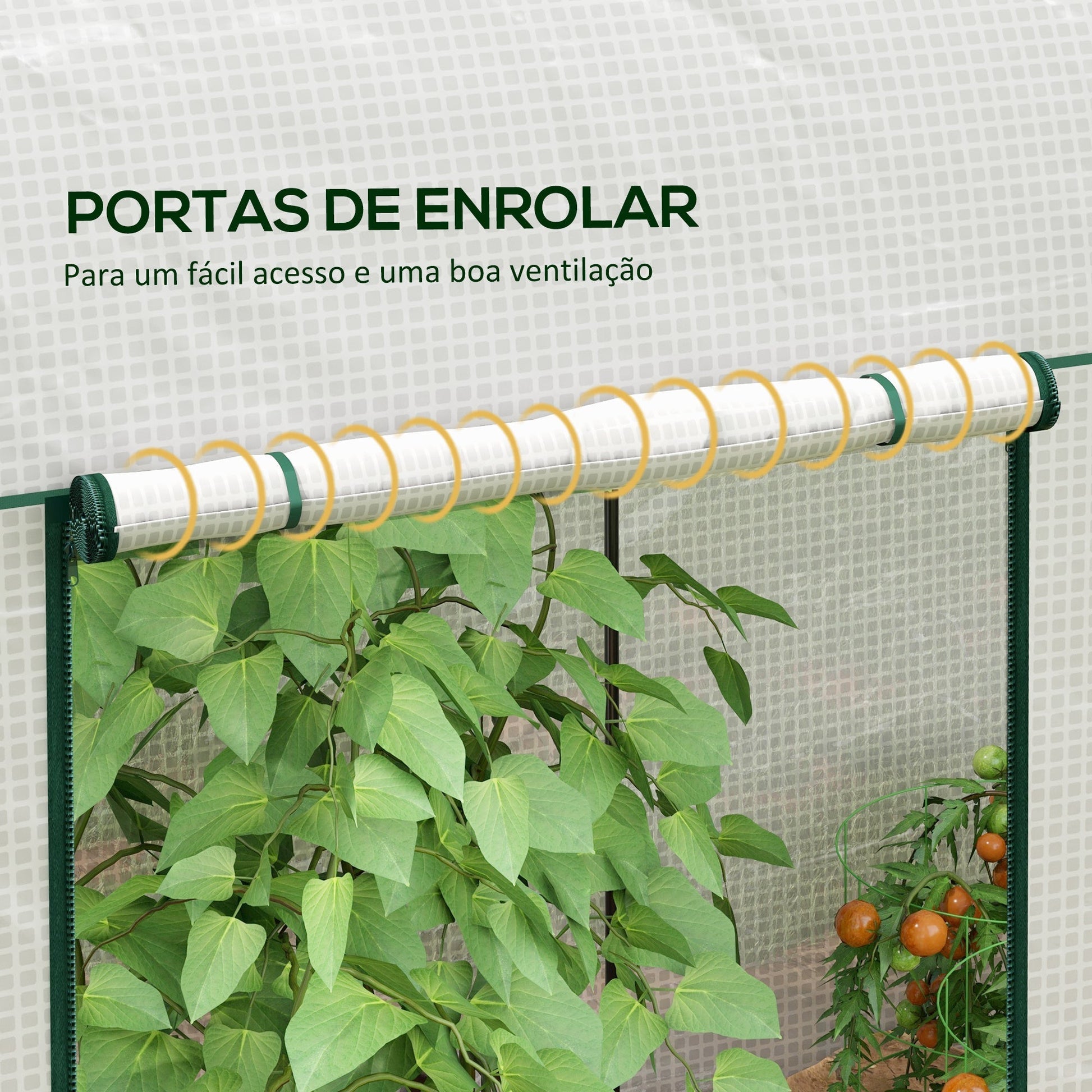 Estufa de Jardim em Aço e PE – 200x100x178 cm | Com Porta Dupla e Cobertura de Alta Densidade - A minha loja