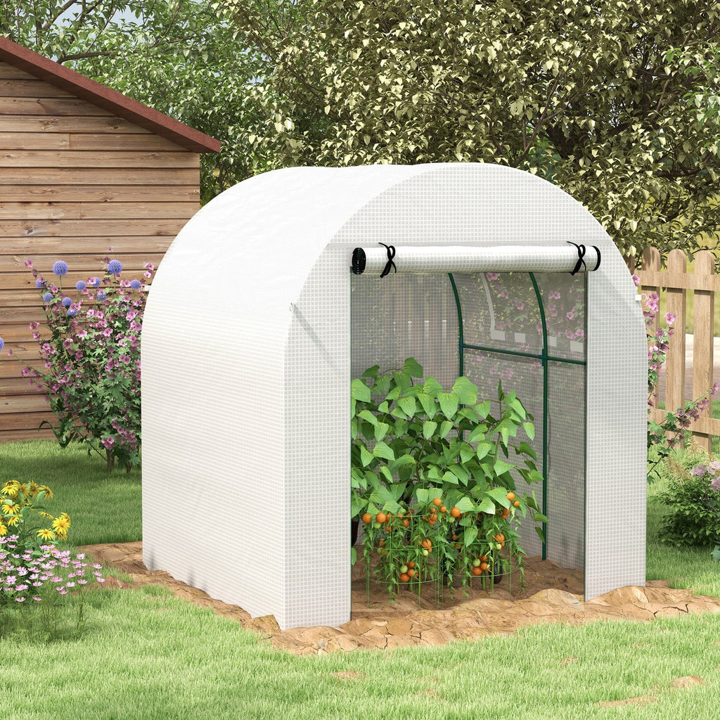 Estufa de Jardim Tipo Túnel – 180x180x200 cm – Porta Enrolável, Janela de Malha e Proteção UV - A minha loja