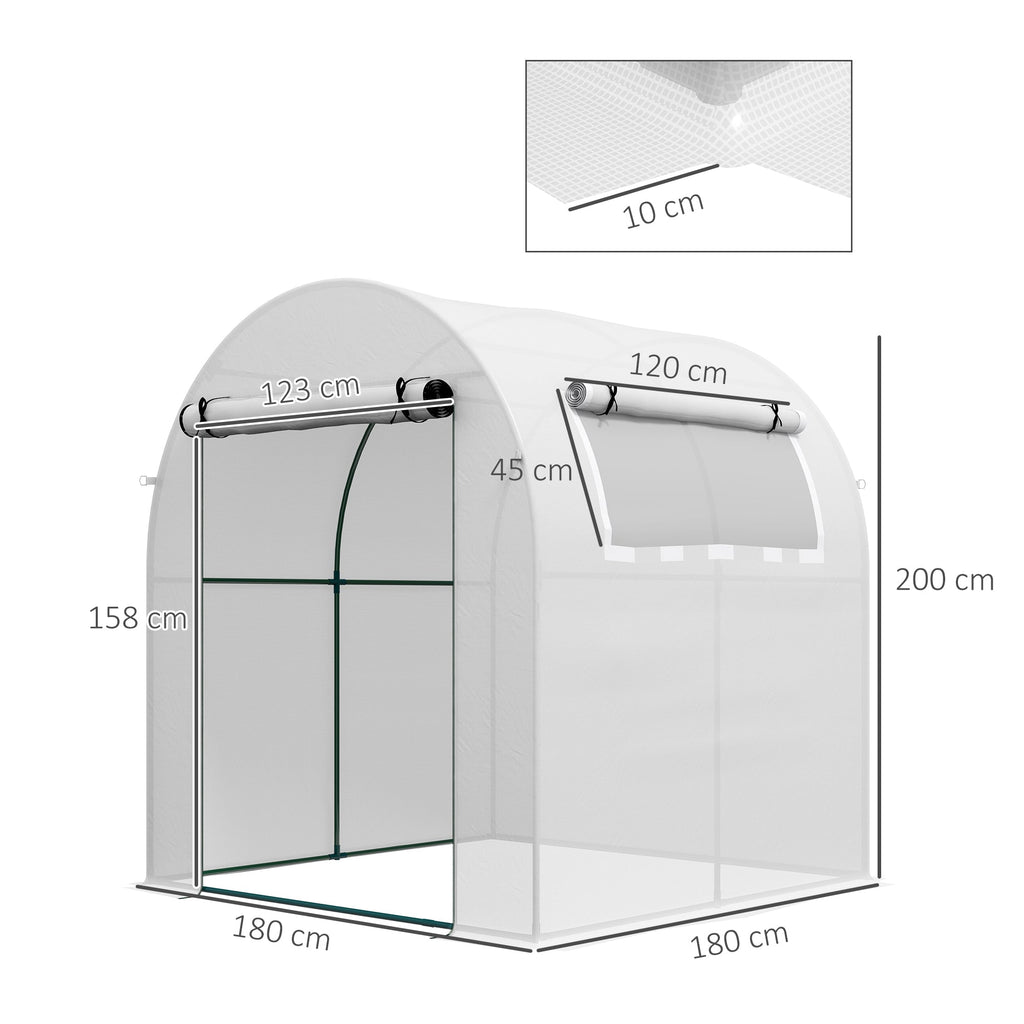 Estufa de Jardim Tipo Túnel – 180x180x200 cm – Porta Enrolável, Janela de Malha e Proteção UV - A minha loja