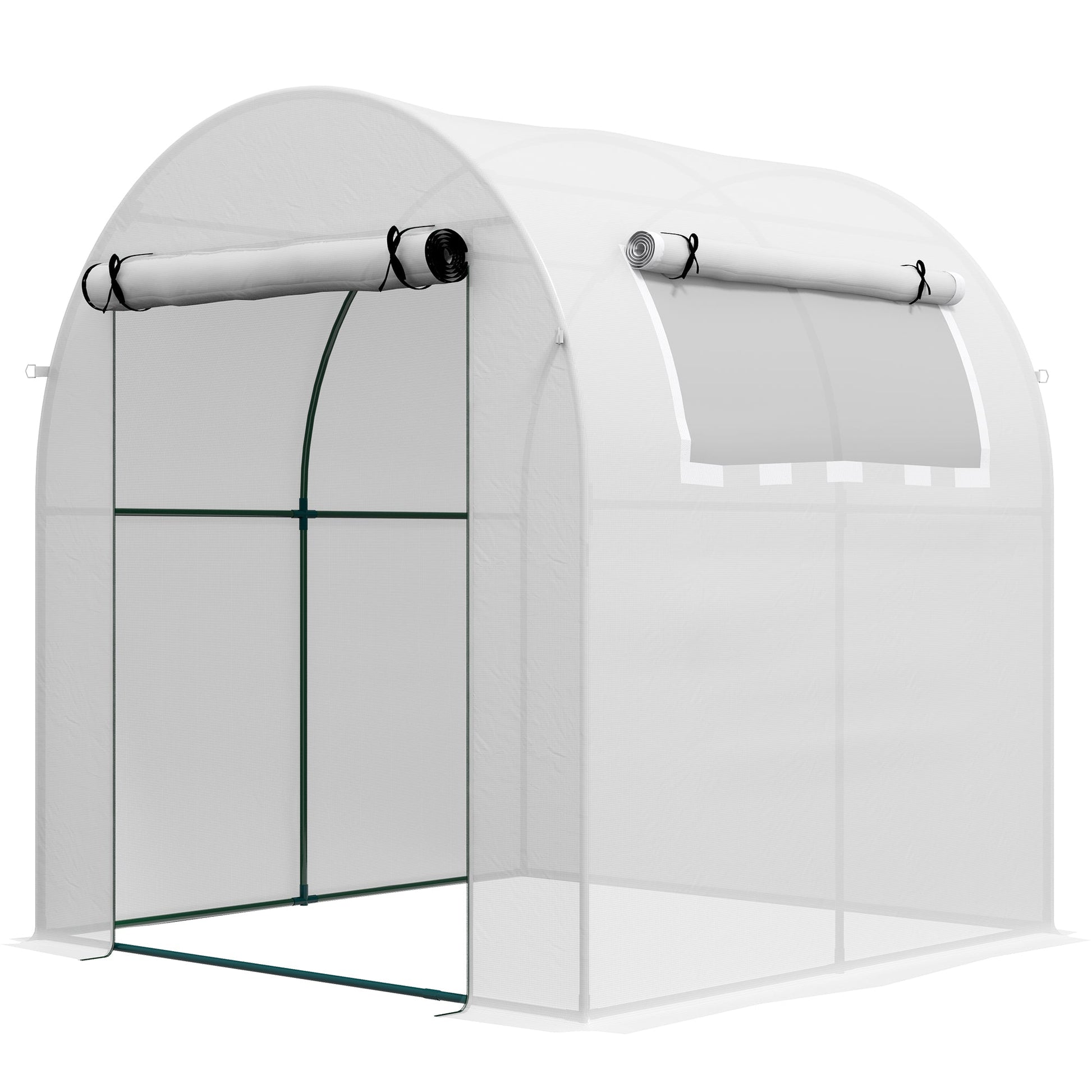 Estufa de Jardim Tipo Túnel – 180x180x200 cm – Porta Enrolável, Janela de Malha e Proteção UV - A minha loja