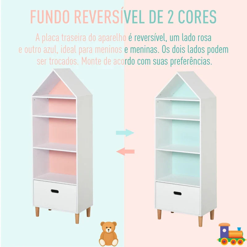 Estante Infantil Leon Reversível - Design Nórdico - Leva-Me Contigo - Móveis & Decoração