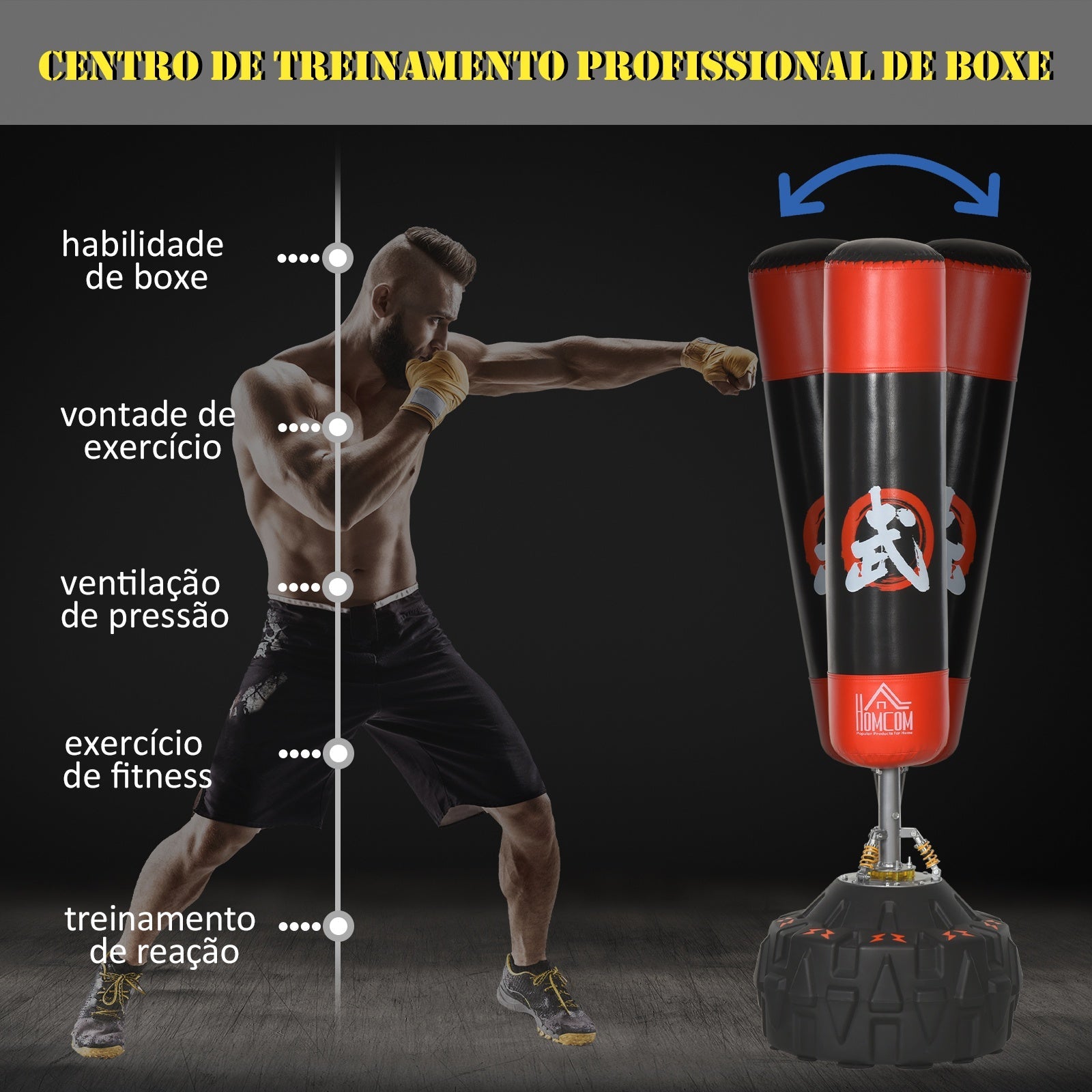 Saco de Boxe Vertical - Leva-Me Contigo - Móveis & Decoração
