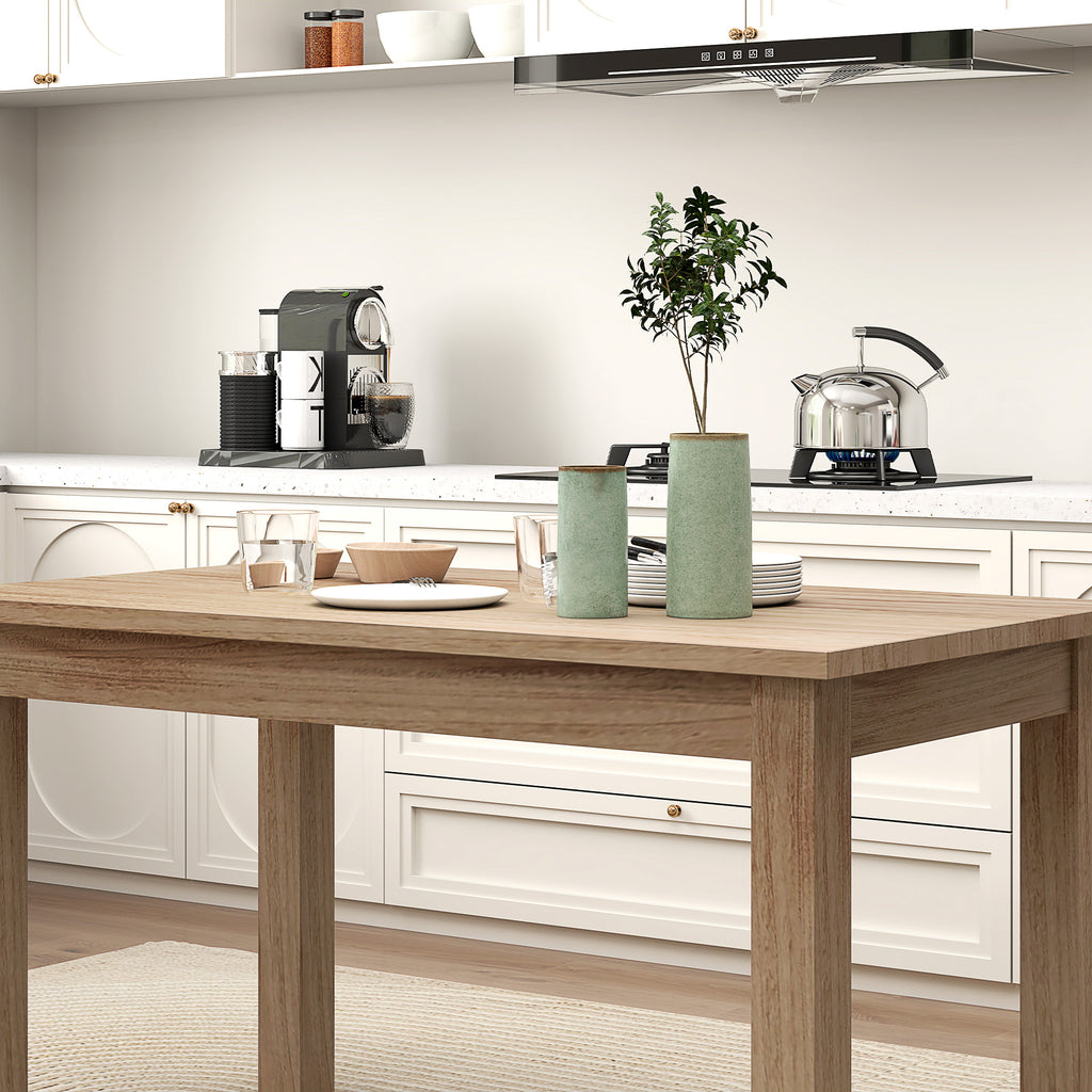 Mesa de Jantar Mesa Retangular para 6 Pessoas Mesa de Refeição com Bancada Laminada para Cozinha Sala 140x80x78 cm Madeira