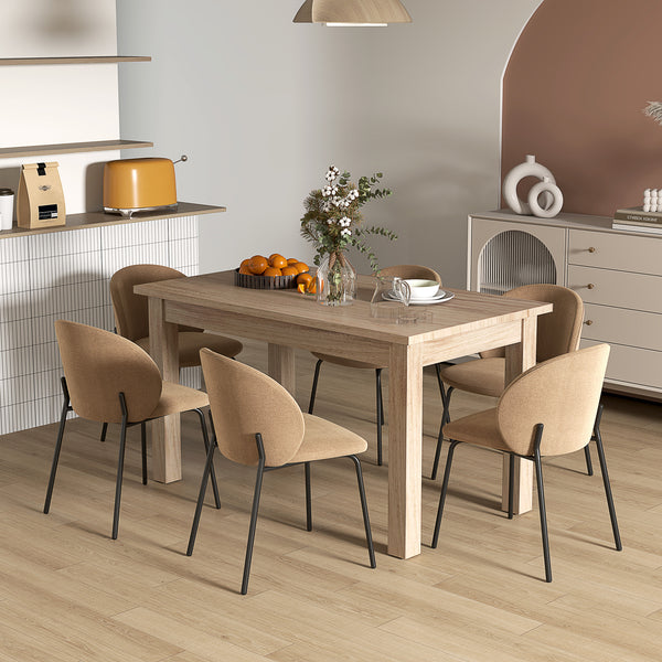 Mesa de Jantar Mesa Retangular para 6 Pessoas Mesa de Refeição com Bancada Laminada para Cozinha Sala 140x80x78 cm Madeira