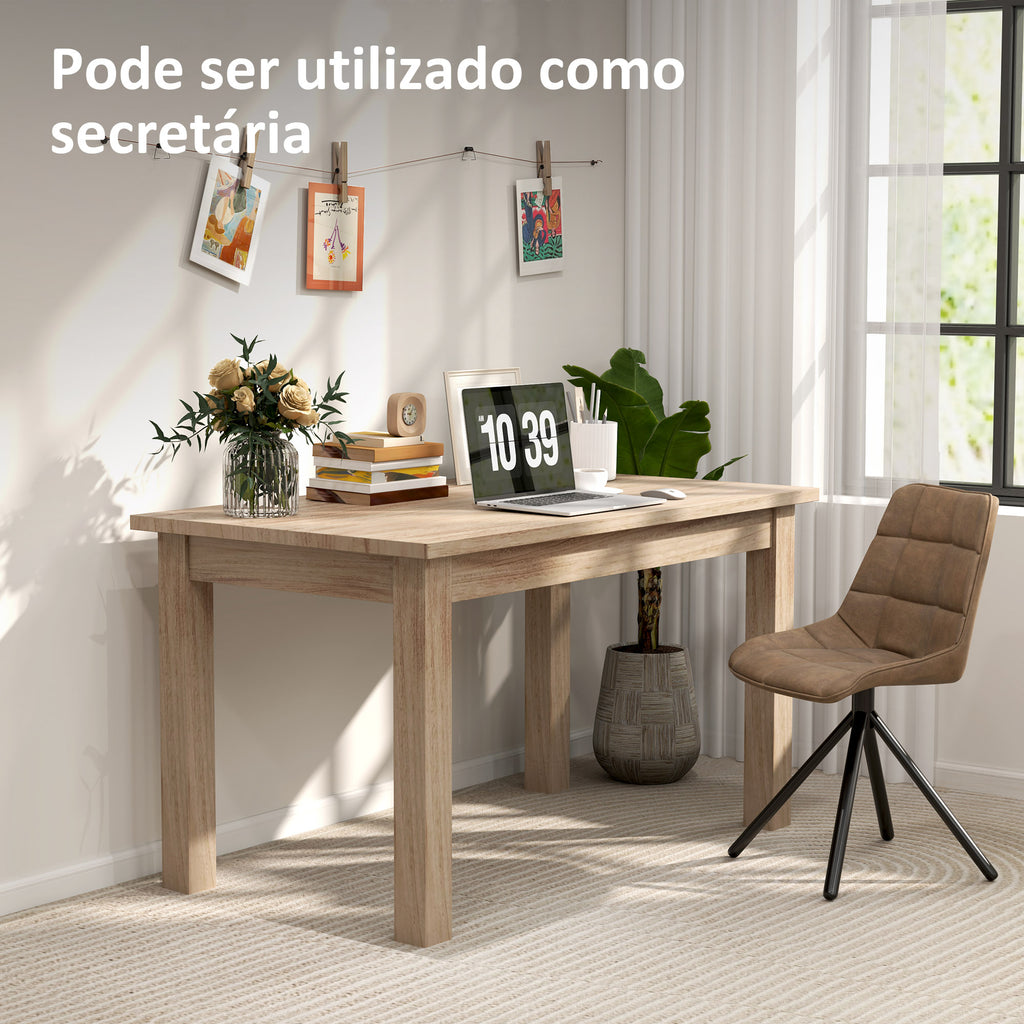 Mesa de Jantar Mesa Retangular para 6 Pessoas Mesa de Refeição com Bancada Laminada para Cozinha Sala 140x80x78 cm Madeira
