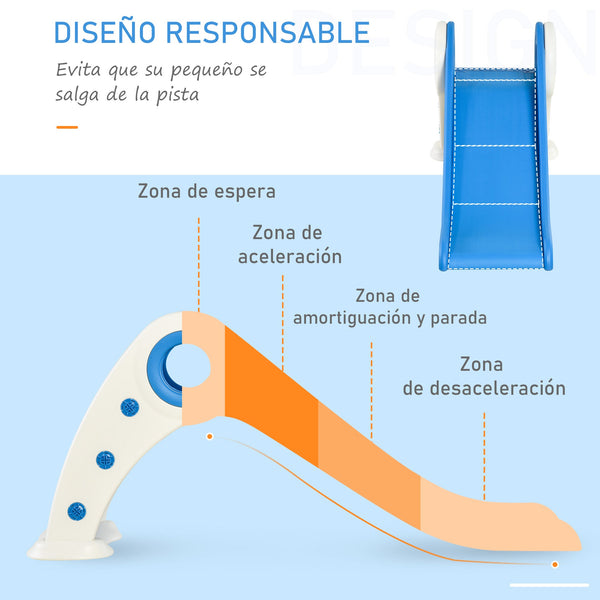 Escorrega infantil para crianças acima de 3 anos Escorrega largo dobrável com escadas rampa longa para jardim parque interiores 120x50x56 cm Azul
