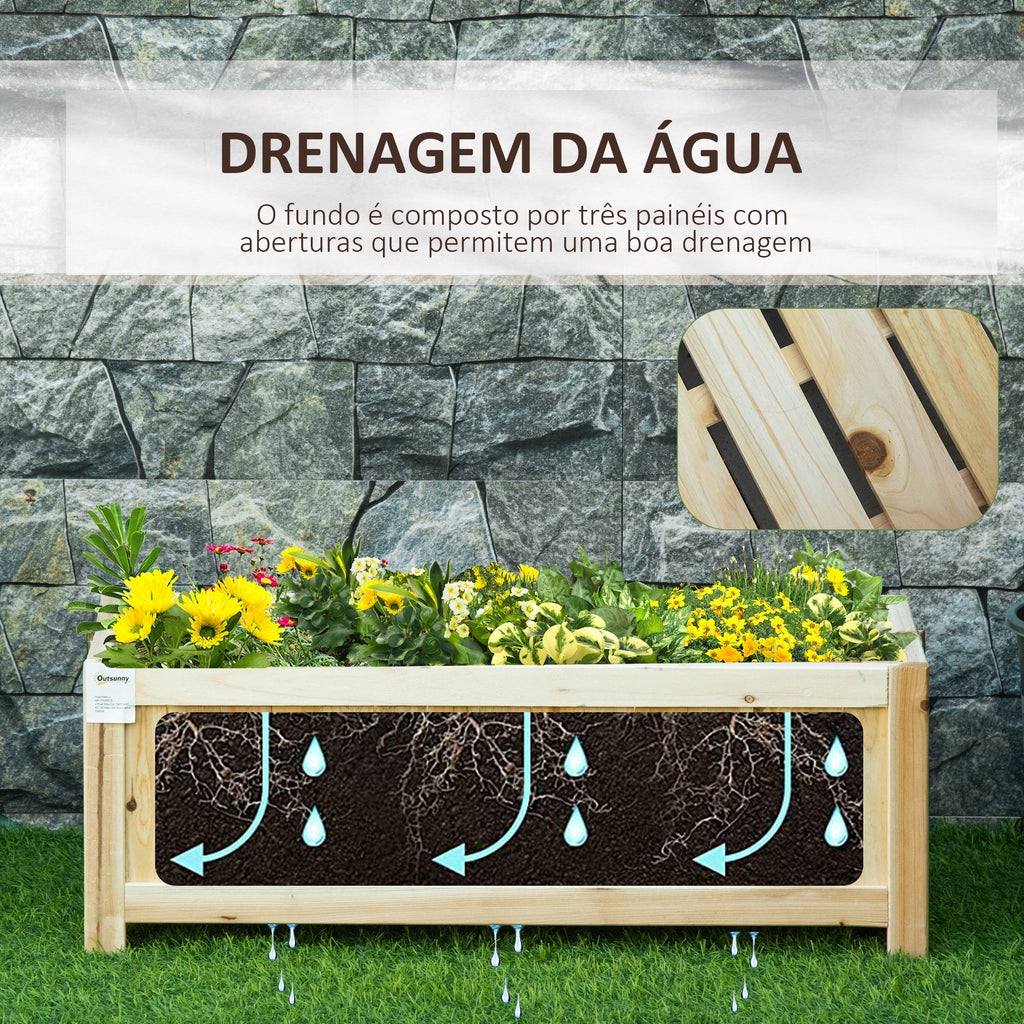 Floreira de Madeira Dobrável 70x30x25 cm – Canteiro Elevado para Cultivo de Flores e Hortaliças - A minha loja