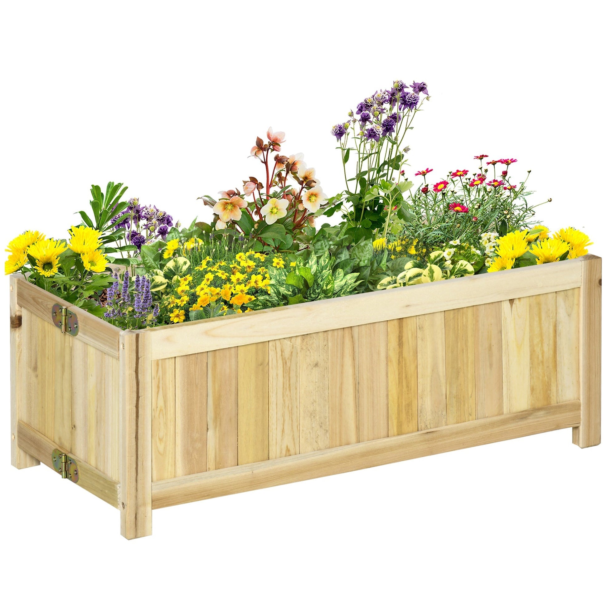 Floreira de Madeira Dobrável 70x30x25 cm – Canteiro Elevado para Cultivo de Flores e Hortaliças - A minha loja