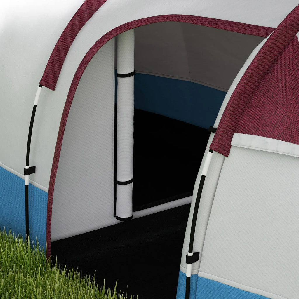 Tenda de Campismo Familiar para 2-3 Pessoas Tenda de Campismo Dobrável com 2 Áreas e Bolsa de Transporte Impermeável para Trekking 420x200x150 cm Multicolor