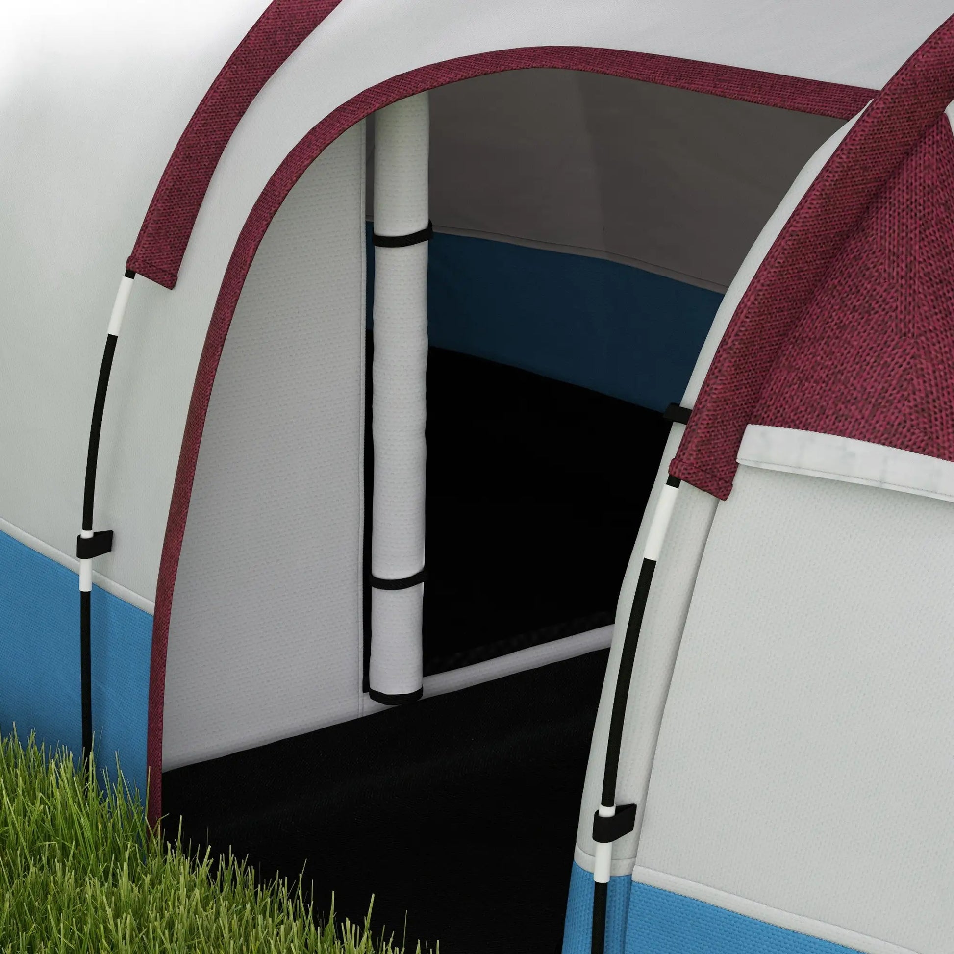 Tenda de Campismo Familiar para 2-3 Pessoas Tenda de Campismo Dobrável com 2 Áreas e Bolsa de Transporte Impermeável para Trekking 420x200x150 cm Multicolor