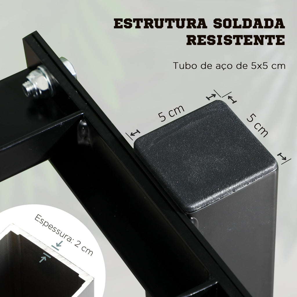 SPORTNOW Suporte para Halteres de 2 Níveis Suporte de Armazenamento para Halteres de Aço para Ginásio em Casa Carga Máxima 270 kg 92,5x50,5x80,5 cm Preto