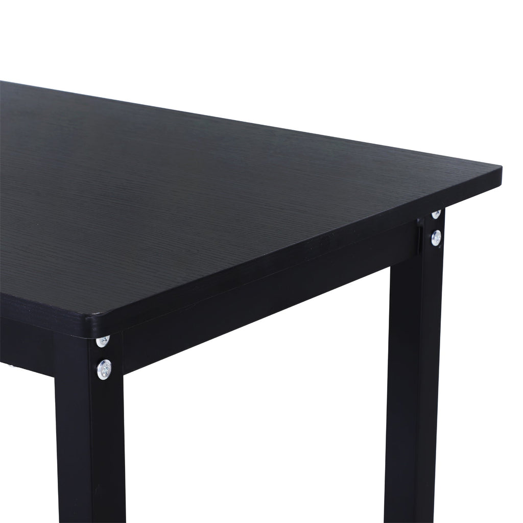 Secretária de Canto Mesa de Computador em Forma de L com Estrutura de Aço 168x120x75cm Preto