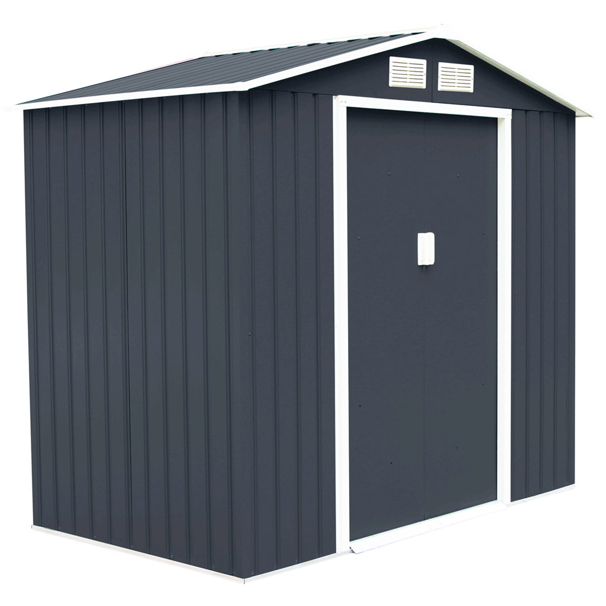 Abrigo de Jardim "Stockholm" – Cobertura Metálica para Armazenamento de Ferramentas e Equipamentos (213 x 127 x 185 cm, Cinzento)