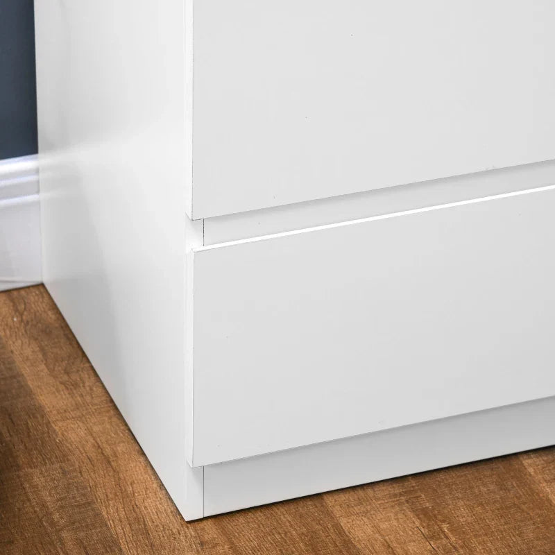 Cómoda Moderna com 6 Gavetas Cómoda de Madeira para Dormitório Entrada Sala de Estar Carga Máxima 50kg 80x39x115cm Branco