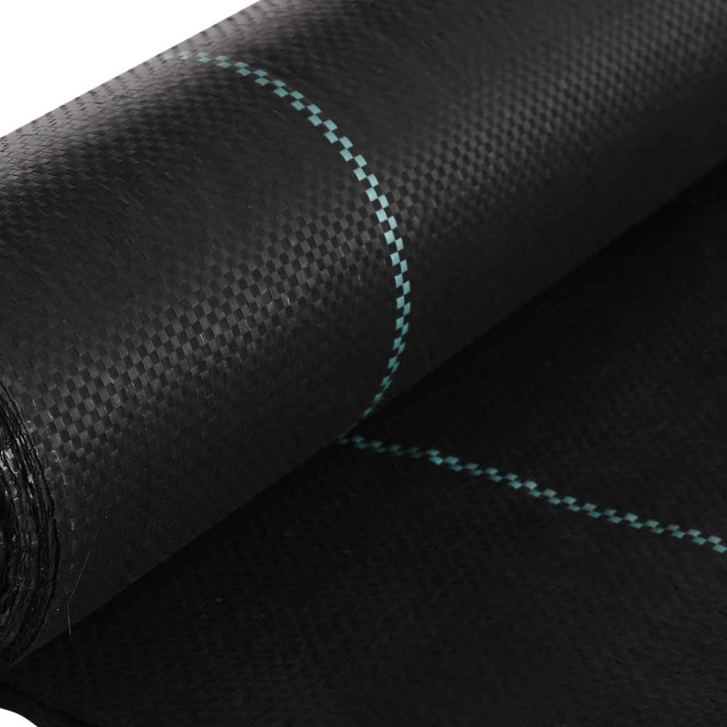 Rolo de Malha Anti-Ervas 2x25 m Malha Geotêxtil 60 g/m² para Controlo de Ervas Daninhas de Jardim Malha Anti-Ervas Preta