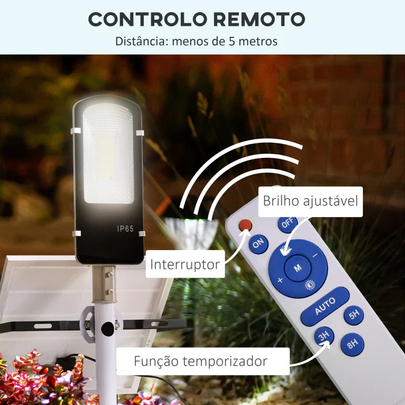 Candeeiro Solar Lotus de Exterior – 70x36x22 cm – 1800LM – Controlo Remoto – IP65 – Luz LED Branca Fria