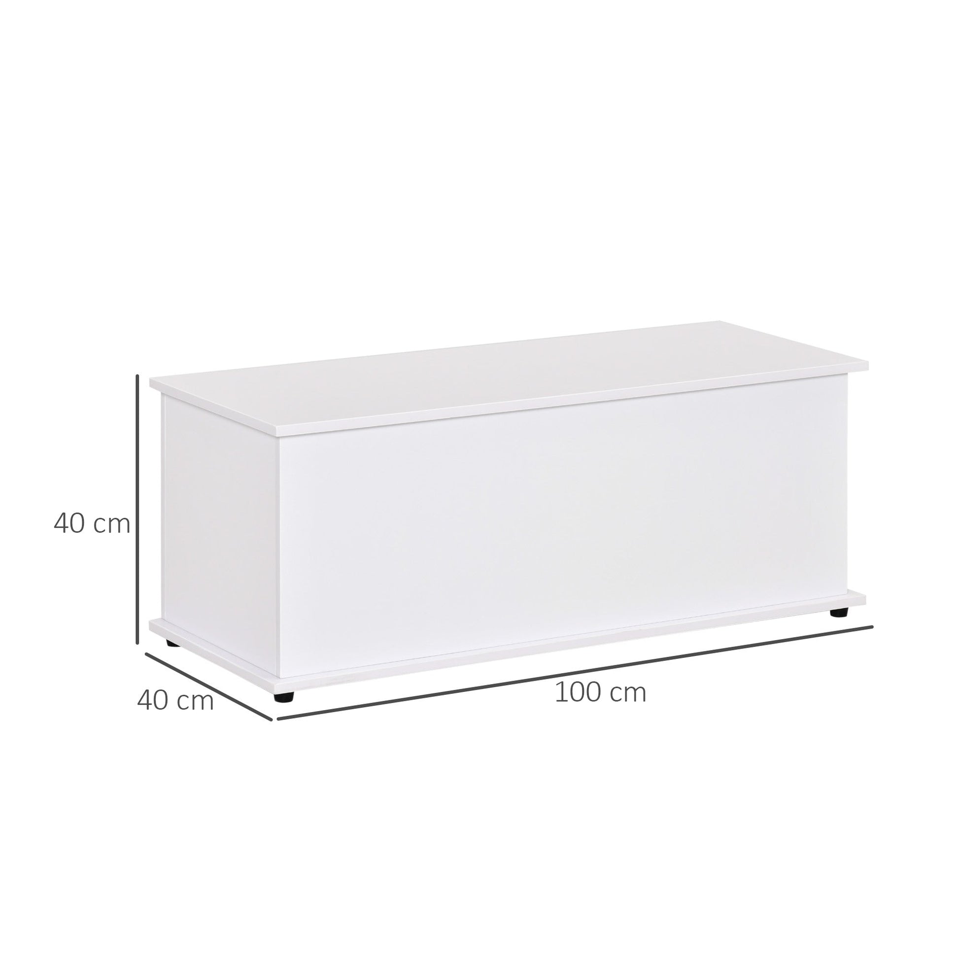 HOMCOM Baú de Armazenamento de Madeira Banco de Armazenamento para Dormitório Sala de Estar Carga Máxima 60kg 100x40x40 Branco - A minha loja