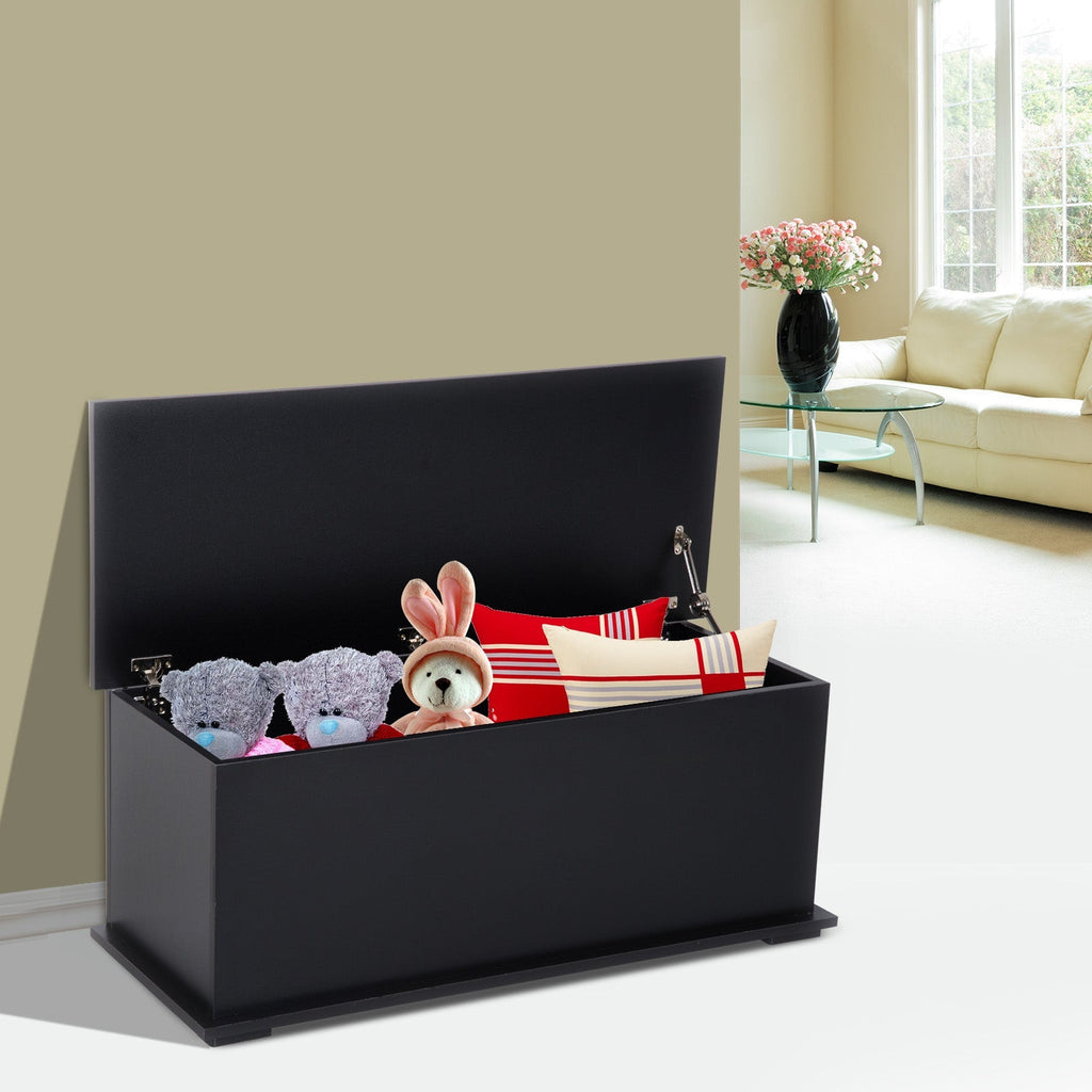 HOMCOM Baú de Armazenamento de Madeira Banco de Armazenamento para Dormitório Sala de Estar Carga Máxima 60kg 100x40x40 cm Preto - A minha loja