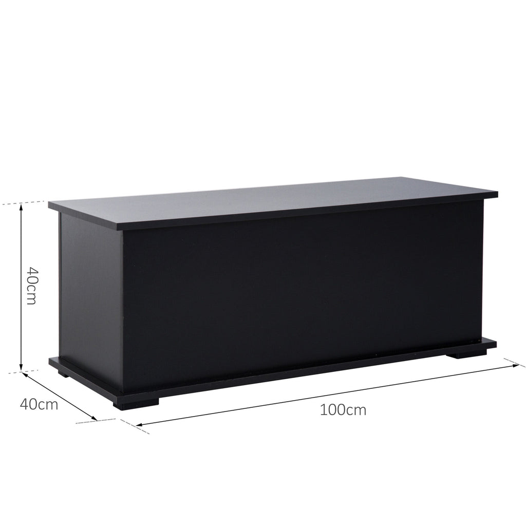 HOMCOM Baú de Armazenamento de Madeira Banco de Armazenamento para Dormitório Sala de Estar Carga Máxima 60kg 100x40x40 cm Preto - A minha loja