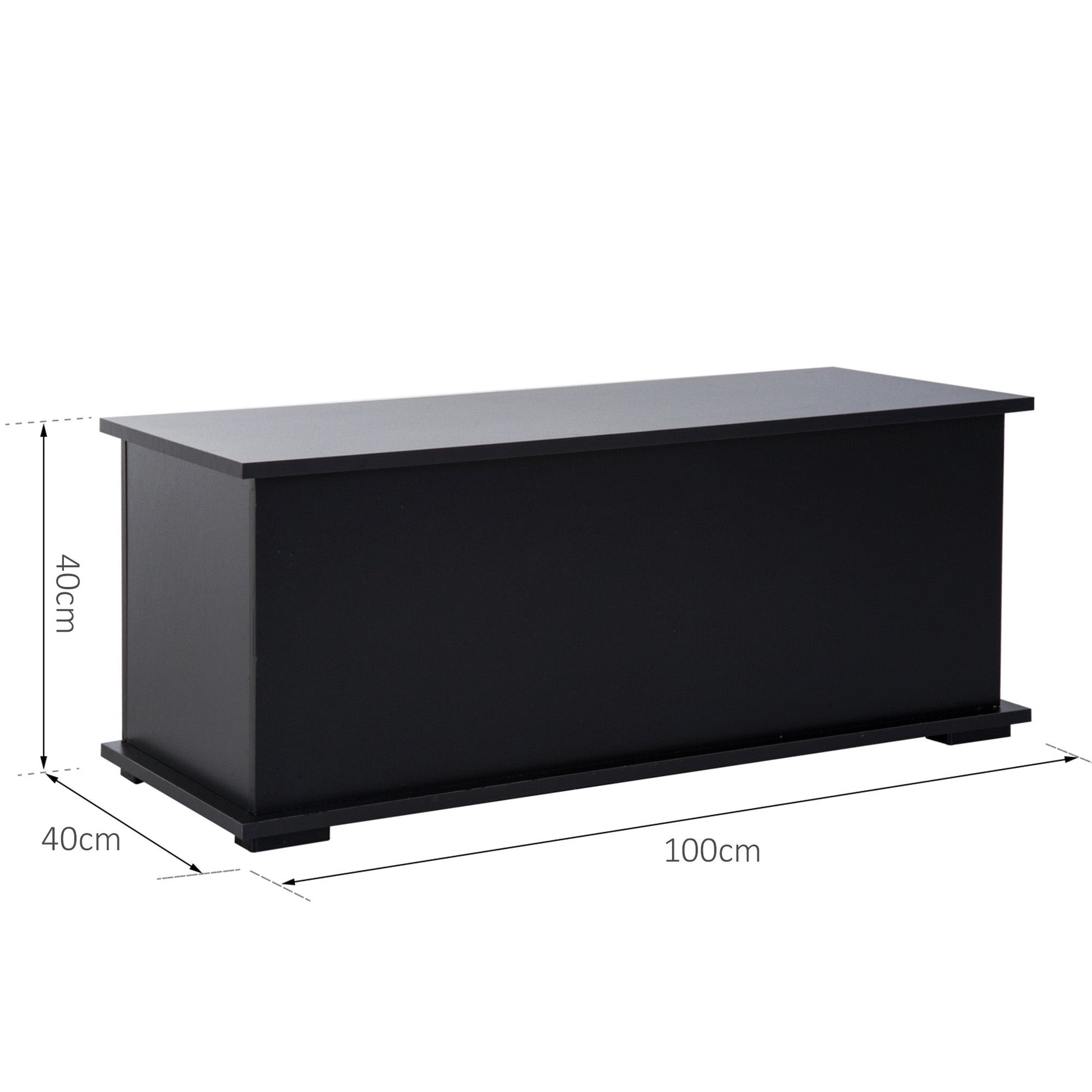 HOMCOM Baú de Armazenamento de Madeira Banco de Armazenamento para Dormitório Sala de Estar Carga Máxima 60kg 100x40x40 cm Preto - A minha loja
