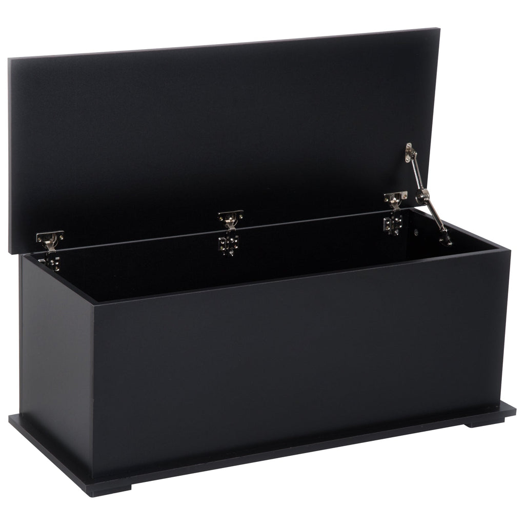HOMCOM Baú de Armazenamento de Madeira Banco de Armazenamento para Dormitório Sala de Estar Carga Máxima 60kg 100x40x40 cm Preto - A minha loja