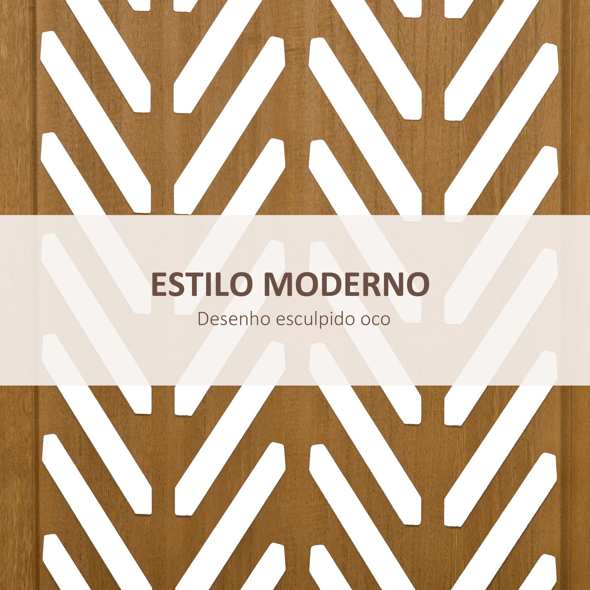 HOMCOM Biombo de 3 Painéis Separador de Ambientes Dobrável 120x1,7x170 cm Divisor de Ambientes de Madeira com Padrões Geométricos para Escritório Dormitório Madeira - A minha loja