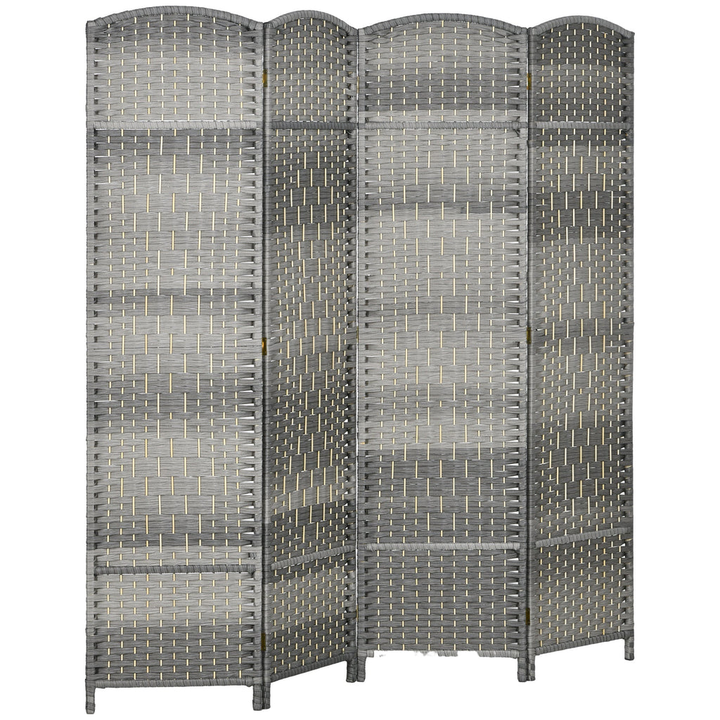 HOMCOM Biombo Dobrável de 4 Painéis Divisor de Ambientes 180x180 cm Ecrã de Privacidade de Polipropileno para Escritório Quarto Cinza Misto - A minha loja