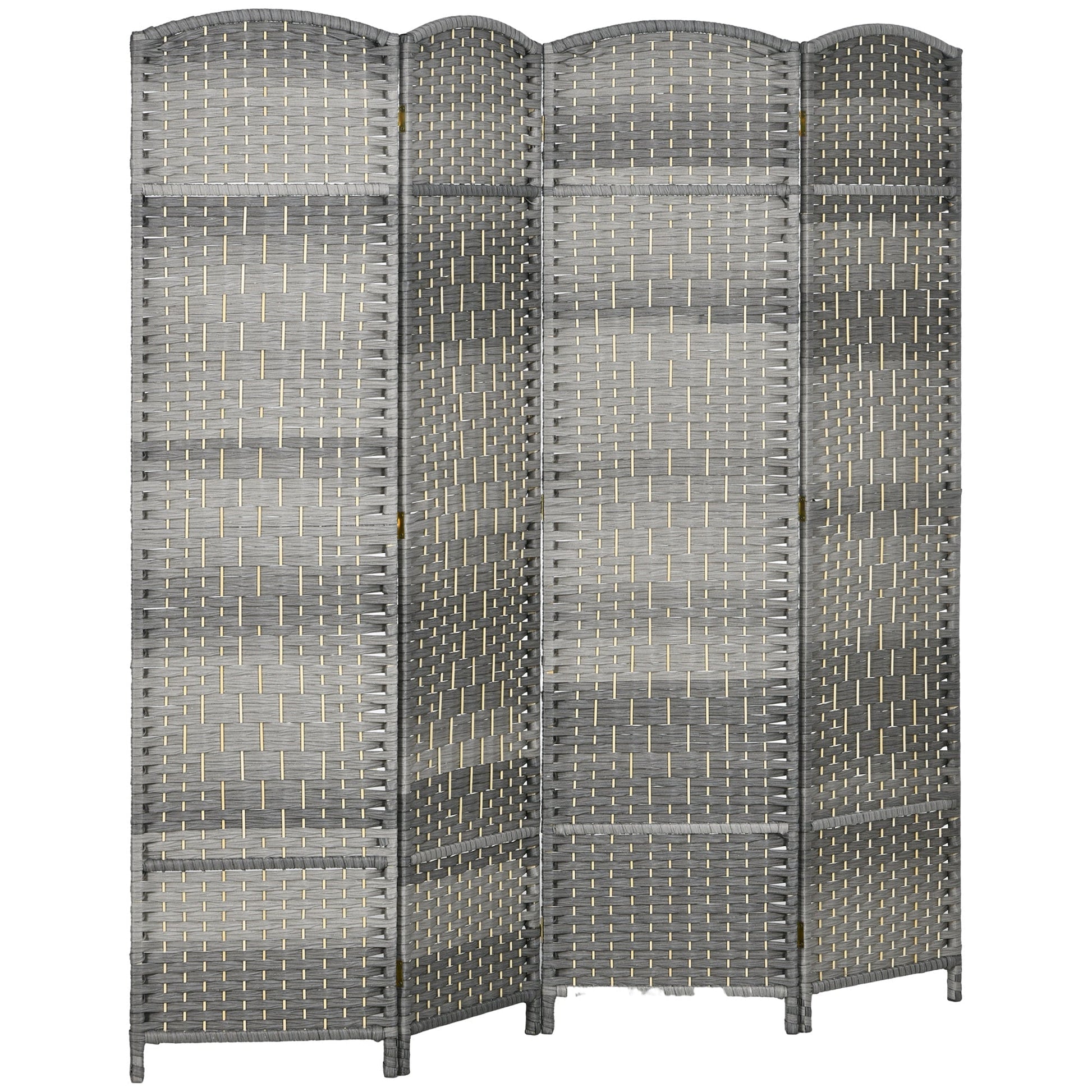 HOMCOM Biombo Dobrável de 4 Painéis Divisor de Ambientes 180x180 cm Ecrã de Privacidade de Polipropileno para Escritório Quarto Cinza Misto - A minha loja