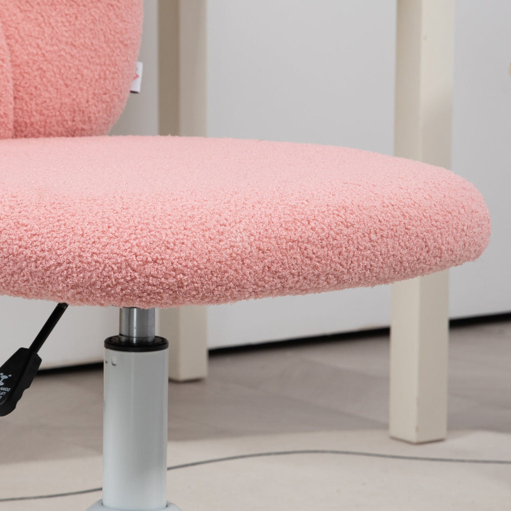 HOMCOM Cadeira de Secretária de Carneirinho Cadeira Infantil Giratória com Assento Ajustável em Altura e Encosto em Forma de Urso Capacidade 120 kg 50x56x80 - 90 cm Rosa - A minha loja