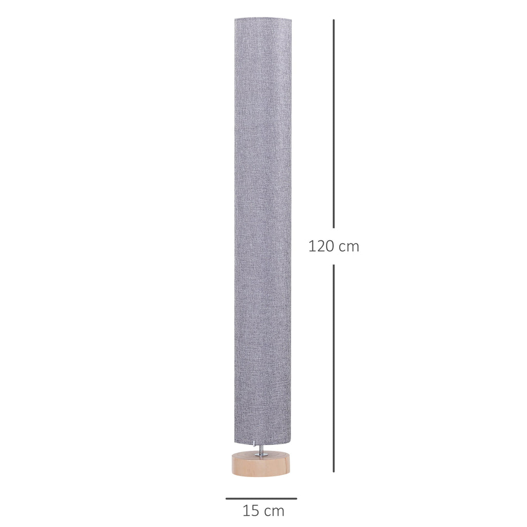 HOMCOM Candeeiro de Pé Moderno Candeeiro de Sala 40 W E27 com Cobertura de Linho e Estrutura de Metal para Quarto Ø15x120 cm Cinza - A minha loja