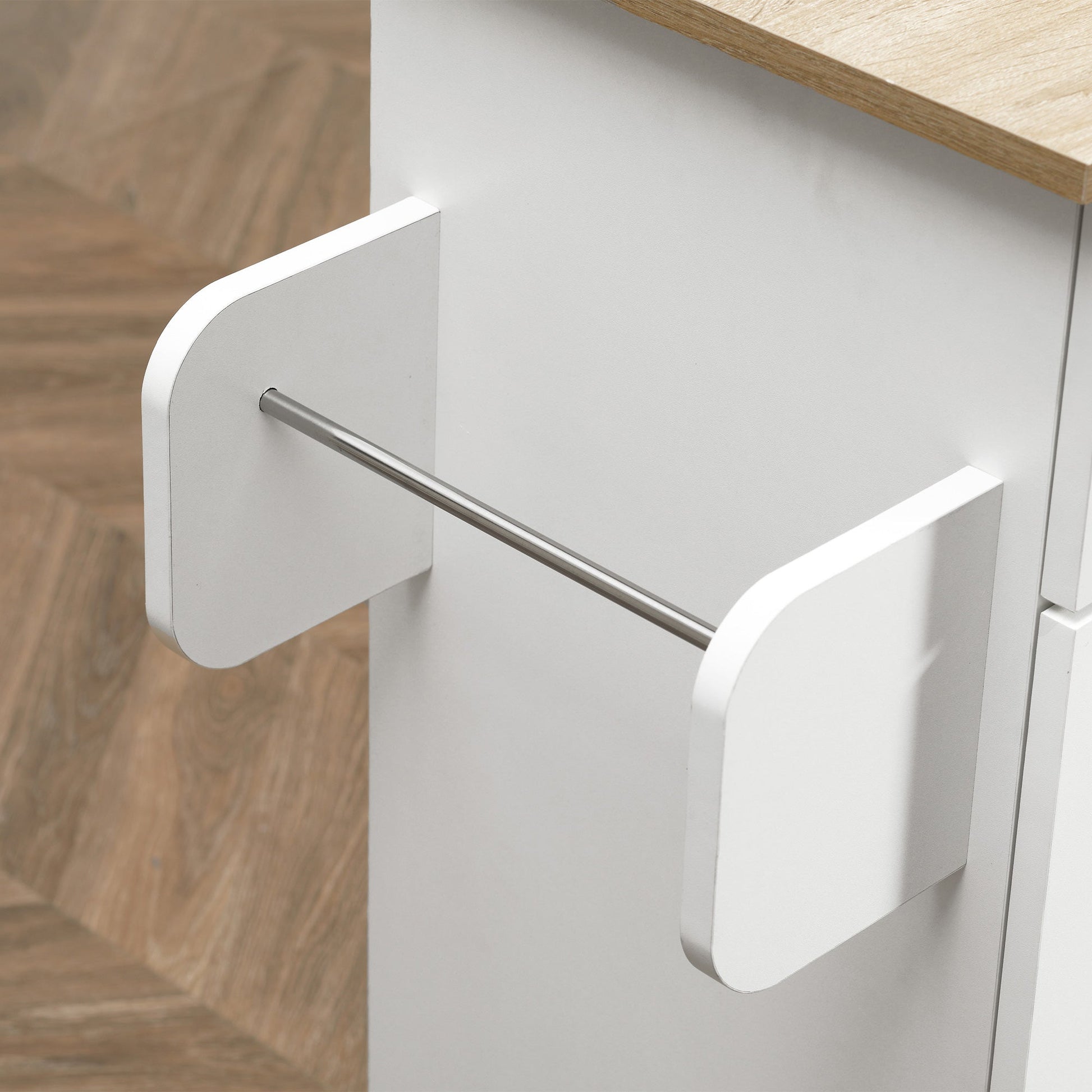 HOMCOM Carrinho de Cozinha com 1 Gaveta 2 Portas Suporte para Panos e Especies Carrinho Auxiliar com Rodas para Sala de Jantar Carga Máxima 105x36x85cm Branco - A minha loja