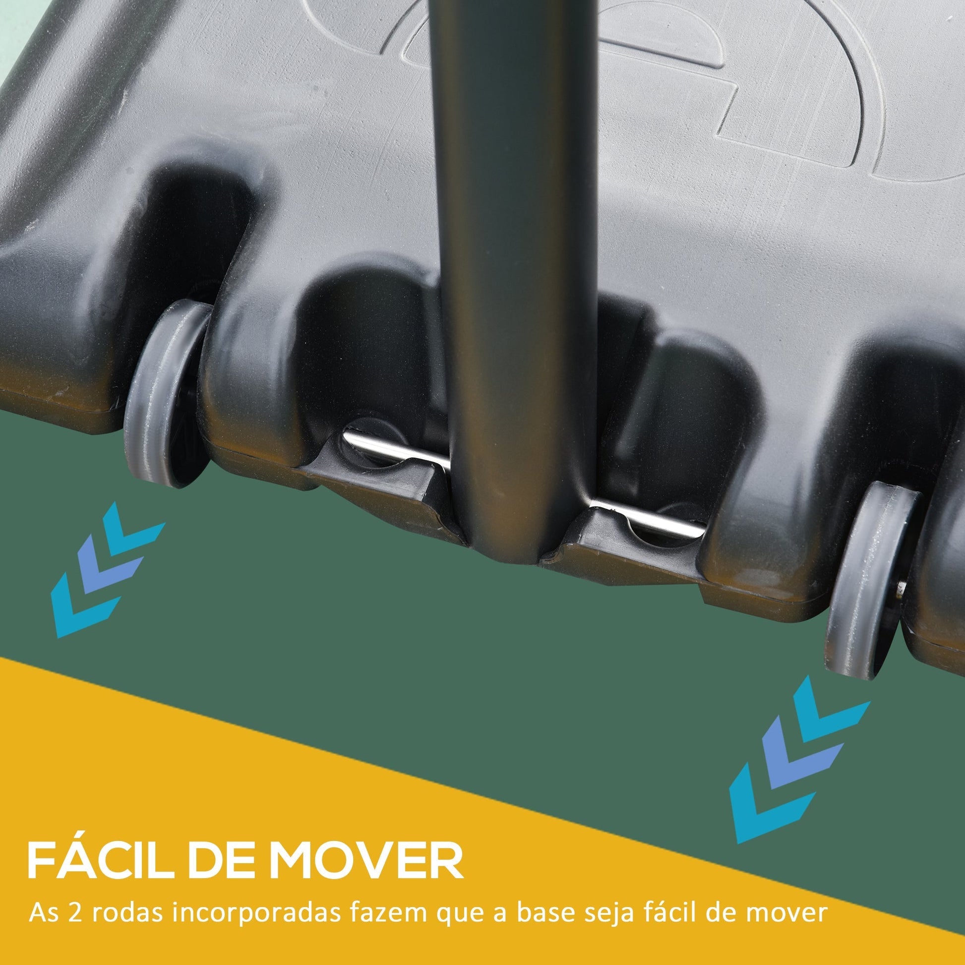 HOMCOM Cesta de Basquetebol de Exterior com Altura Ajustável 220 - 365 cm Aro de Basquetebol com Suporte Cesta de Basquetebol com Rodas Base Recarregável Preto - A minha loja