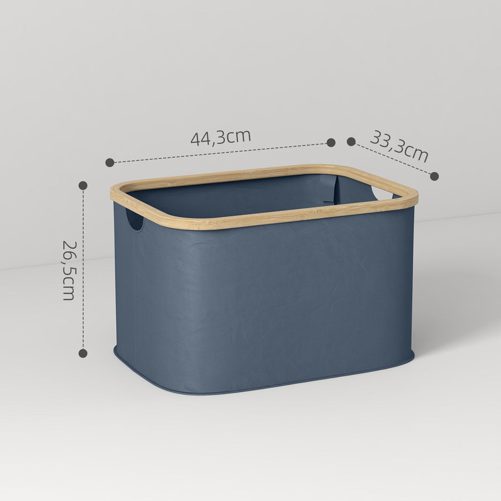 HOMCOM Cesto para Roupa Dobrável Cesto para Roupa Suja 36 L com Pega para Casa de Banho Dormitório Lavandaria 44,3x33,3x26,5 cm Cinza - A minha loja