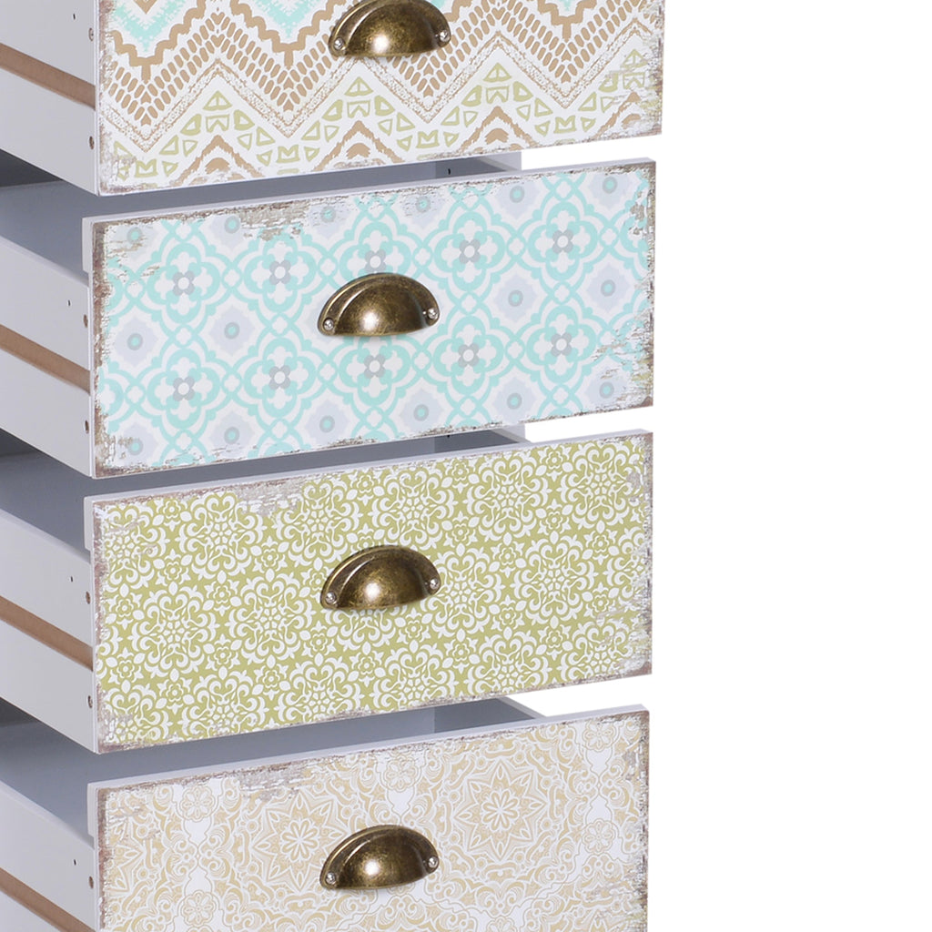HOMCOM Cómoda de Dormitório Moderna Cómoda de Madeira com 5 Gavetas com Diferentes Padrões Móvel Cómoda para Sala de Estar Escritório 46x34x97,5 cm Multicor - A minha loja