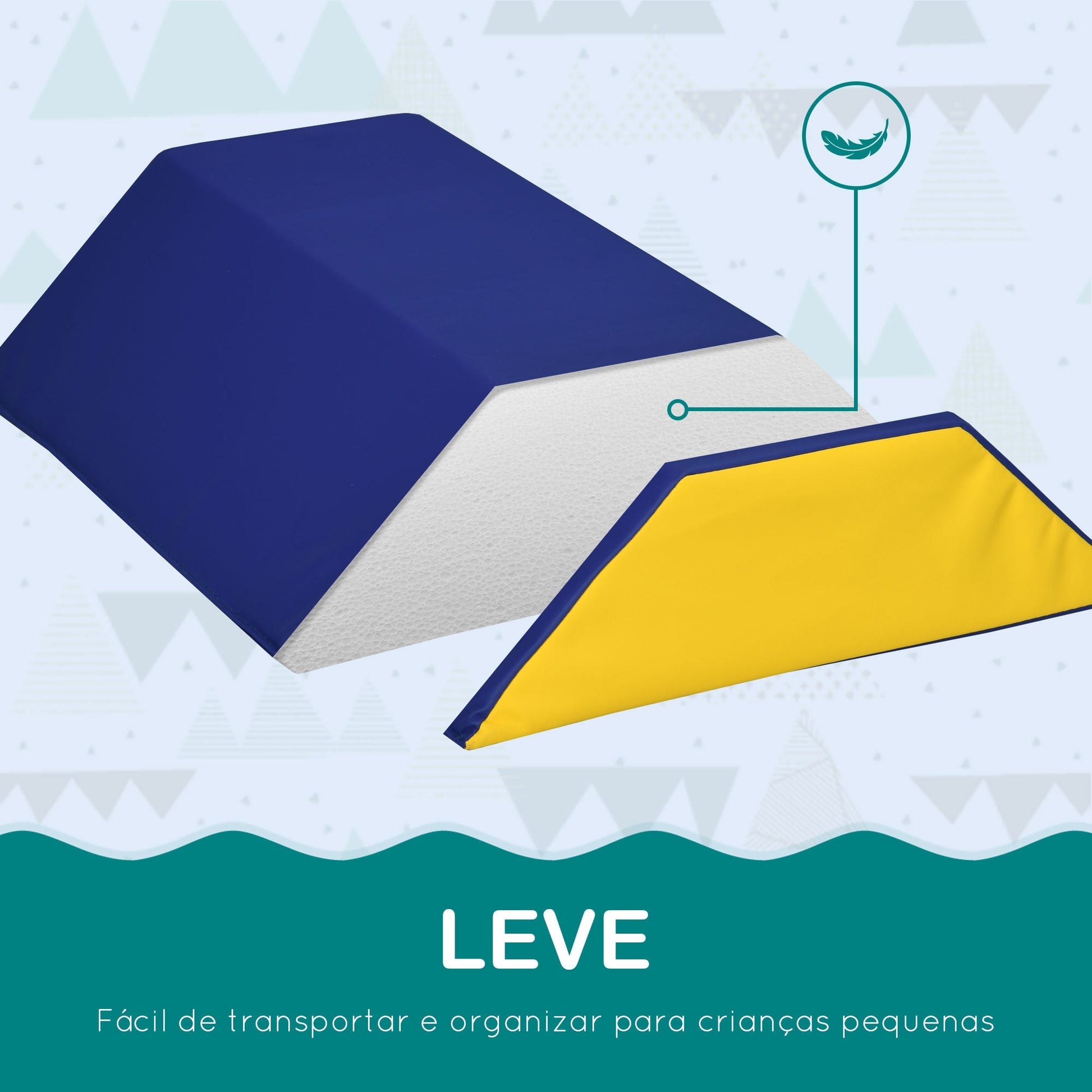 HOMCOM Conjunto de 5 Blocos para Crianças de 18 - 36 Meses Brinquedo de Construção para Aprendizagem Infantil 48x48x48cm Multicor - A minha loja