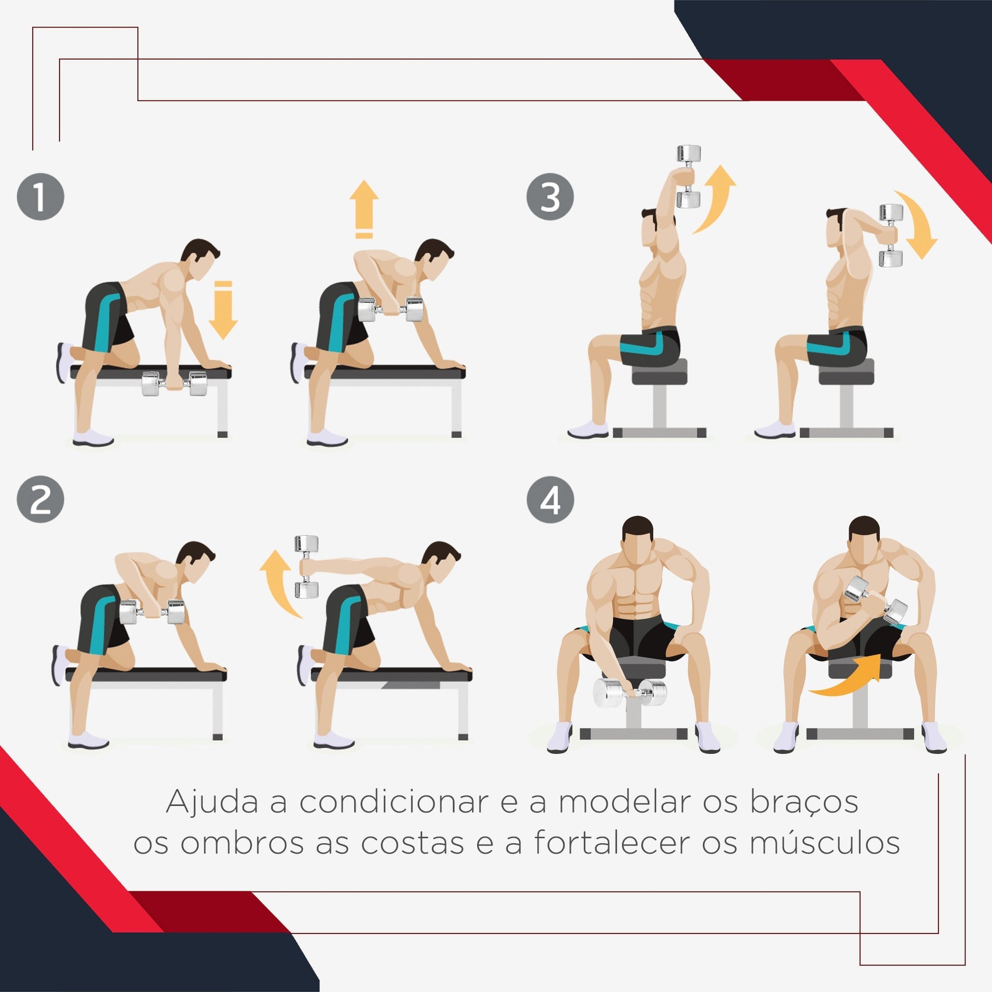 HOMCOM Conjunto de Halteres 16 kg com Barra Metálica e Cabeça Hexagonal Conjunto Pesos para Treino em Casa Ginásio 30,5x12,7 cm Preto e Prata - A minha loja