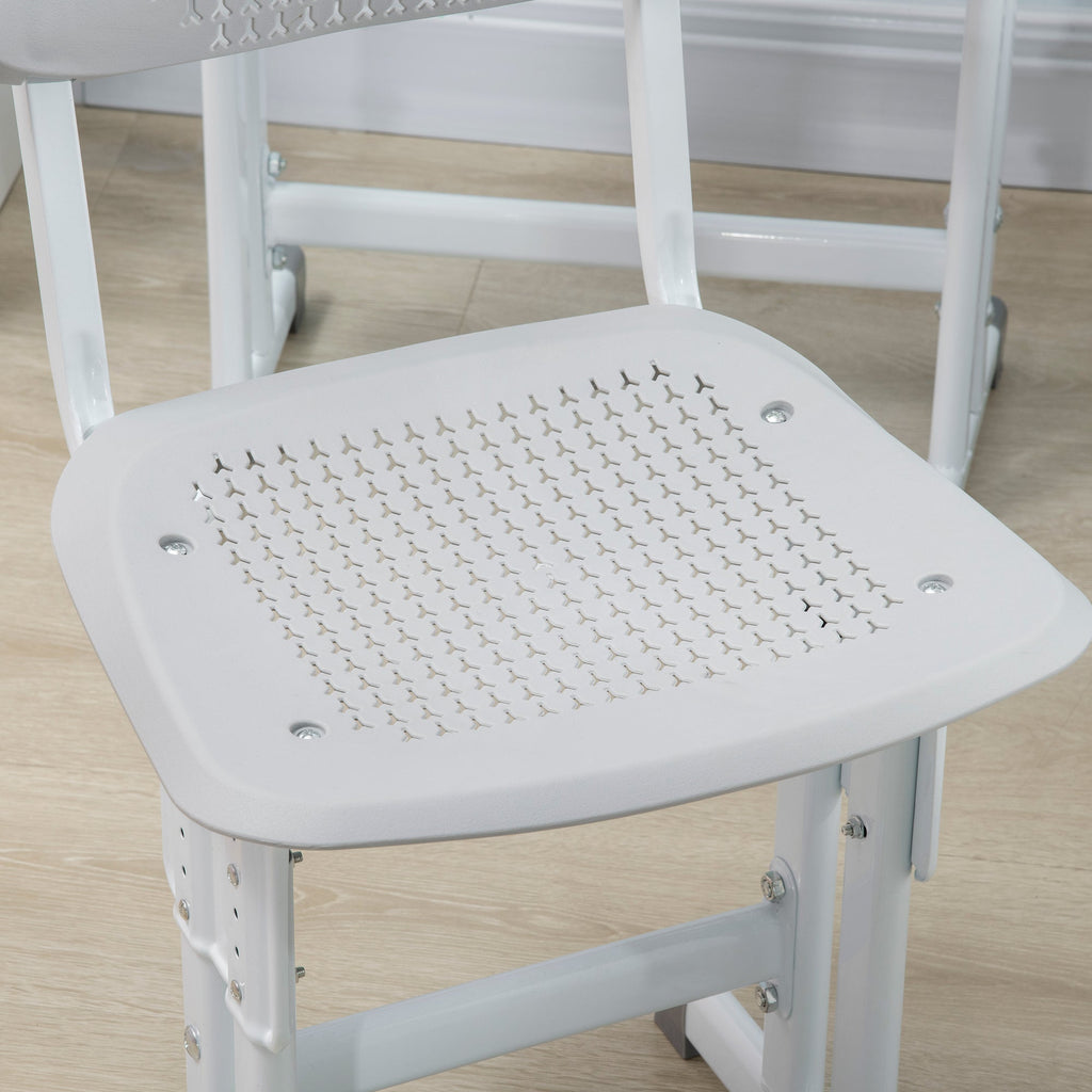 HOMCOM Conjunto de Secretária e Cadeira para Crianças de 6 - 12 Anos Secretária Infantil com Altura Ajustável 1 Gaveta 1 Suporte para Lápis e 1 Prateleira para Livros 60x45x90 - 120 cm Cinza - A minha loja
