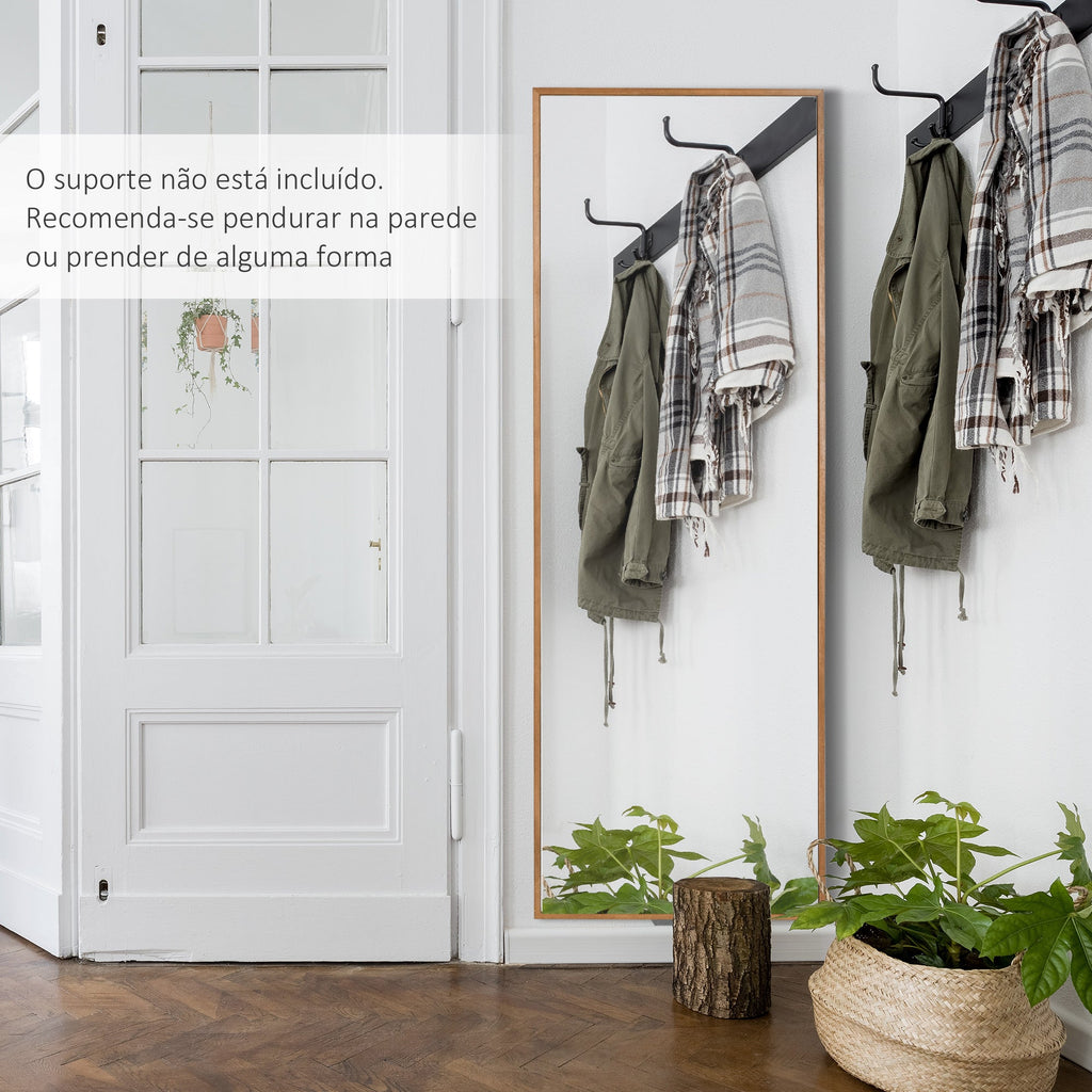 HOMCOM Espelho de Parede 45x125 cm Espelho de Corpo Inteiro de Madeira Estilo Moderno Decoração para Sala de Estar dormitório Entrada Madeira - A minha loja