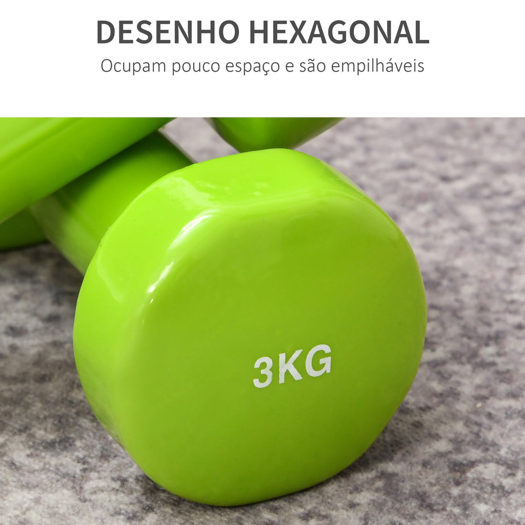 HOMCOM Jogo de 8 Halteres Hexagonais 4 Pares 4kg 3kg 2kg 1kg com Revestimento Pesos para Exercícios em Casa Academia Aço Multicolor - A minha loja