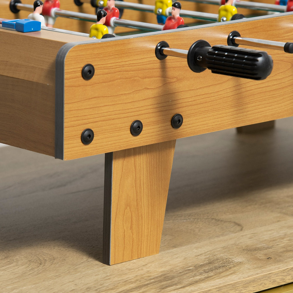 HOMCOM Matraquilho de Mesa para Crianças acima de 6 Anos Jogo de Mesa de Futbol de Madeira com 2 Bolas 6 Varas 2 Marcadores de Pontos 18 Jogadores 69x36,5x22cm Madeira - A minha loja